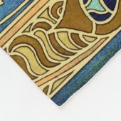Jugendstil Blaues Pfauen-Blumenmuster Fleecedecke (Ecke)