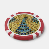 Jugendstil Blaues Pfauen-Blumenmuster Pokerchips (Einzeln)