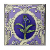 Jugendstil-Bluebell-Blume Fliese (Vorderseite)