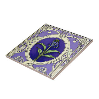 Jugendstil-Bluebell-Blume Fliese