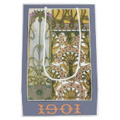 Jugendstil-Blume Alphonse Mucha Art 1901 Mittlere Geschenktüte (Rückseite)