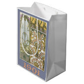 Jugendstil-Blume Alphonse Mucha Art 1901 Mittlere Geschenktüte (Rückseite Schrägansicht)