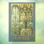 Jugendstil-Blume Alphonse mucha Kunstvoll wandern Fensteraufkleber (Blatt 3)