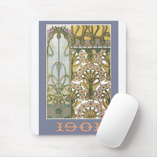 Jugendstil-Blume Alphonse mucha Kunstvoll wandern Mousepad (Mit Mouse)