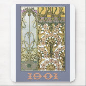 Jugendstil-Blume Alphonse mucha Kunstvoll wandern Mousepad (Vorne)