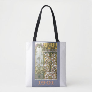 Jugendstil-Blume Alphonse Mucha Tasche
