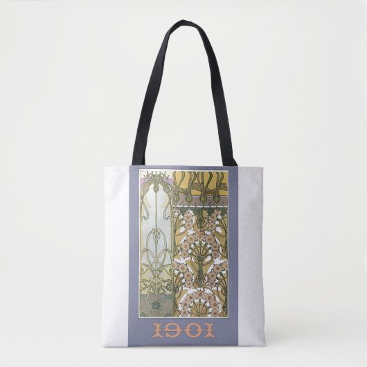 Jugendstil-Blume Alphonse Mucha Tasche (Vorderseite)