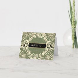 Jugendstil-Blume Blumenborder vollständig bearbeit Dankeskarte