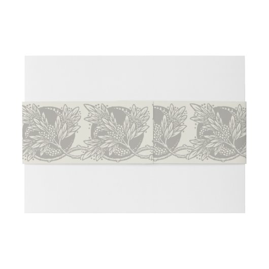 Jugendstil-Blume Blumenminimalismus Einladungsbanderole (Rückseitenbeispiel)