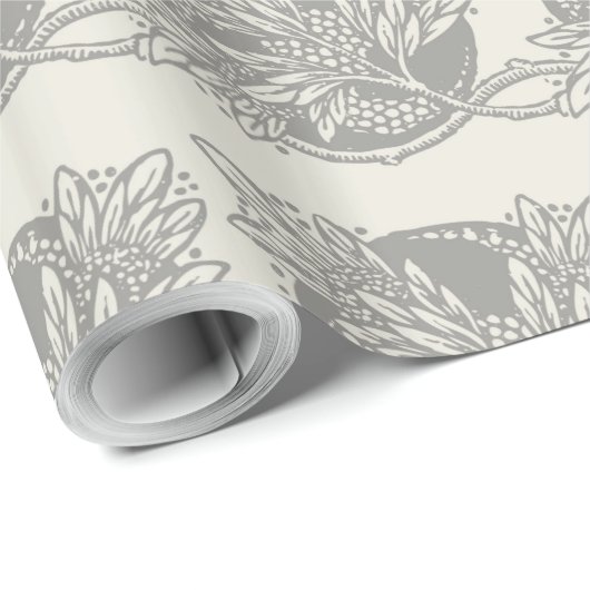 Jugendstil-Blume Blumenminimalismus Geschenkpapier (Rolleneckpunkt)