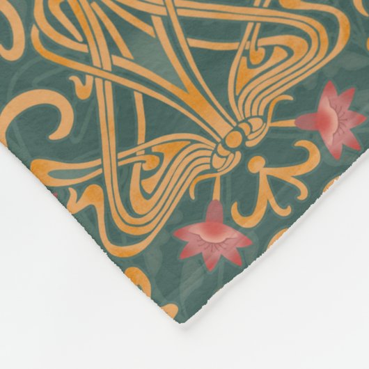 Jugendstil-Blume Fleecedecke (Ecke)