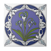 Jugendstil-Blume Fliese (Vorderseite)