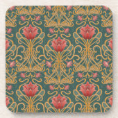 Jugendstil-Blume Getränkeuntersetzer (Vorderseite)