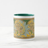 Jugendstil-Blume - Grenze - Tasse (Zentrum)