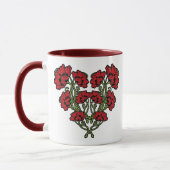 Jugendstil-Blume Herz Red Zwei-Tone-Kaffee-Tasse Tasse (Links)