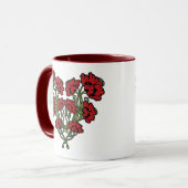 Jugendstil-Blume Herz Red Zwei-Tone-Kaffee-Tasse Tasse (Vorderseite Links)