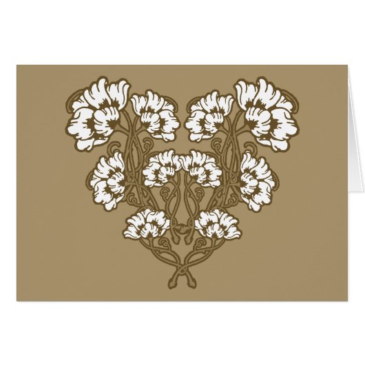 Jugendstil-Blume Herzstück Tan (Vorderseite (Horizontal))