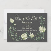 Jugendstil-Blume hübsch ändern Datum Karte (Vorderseite)