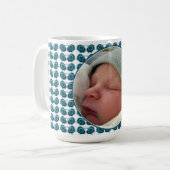 Jugendstil-Blume in Blau Kaffeetasse (Vorderseite Links)