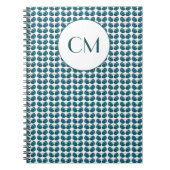 Jugendstil-Blume in Blau Notizblock (Vorderseite)