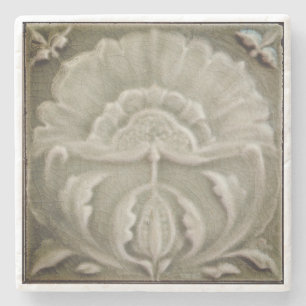 Jugendstil-Blume-Kachelverzierung Steinuntersetzer