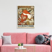 Jugendstil-Blume Lady Woman Floral Nostalgie Leinwanddruck (Insitu (Wohnzimmer))