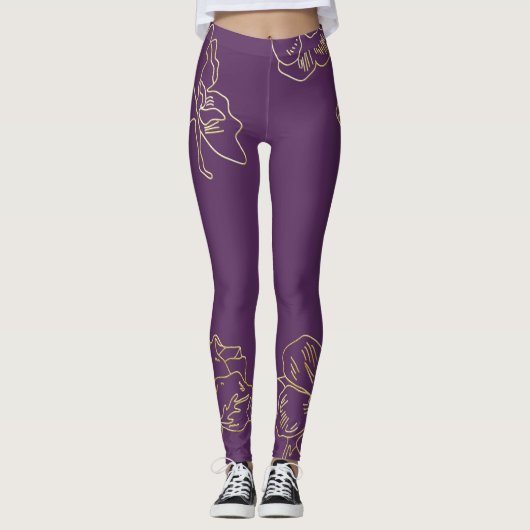 Jugendstil-Blume Leggings (Vorderseite)