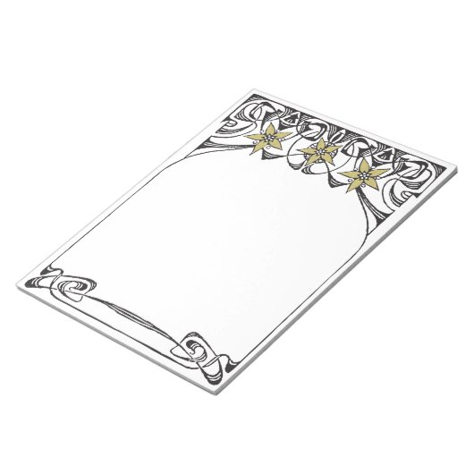 Jugendstil-Blume Notizblock (angewinkelt)