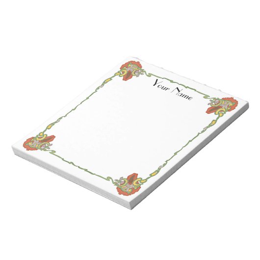 Jugendstil-Blume Notizblock (Rotiert)