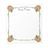 Jugendstil-Blume Notizblock (Vorderseite)