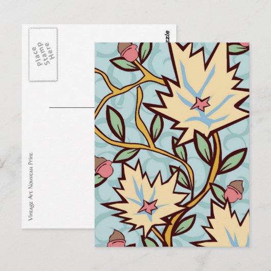 Jugendstil-Blume Postkarte (Vorne/Hinten)