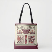 Jugendstil-Blume und Pinecones Tasche (Vorderseite)