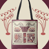 Jugendstil-Blume und Pinecones Tasche