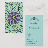 Jugendstil-Blume und Weinkarte Visitenkarte (Vorne/Hinten)