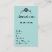 Jugendstil-Blume und Weinkarte Visitenkarte (Rückseite)