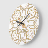 Jugendstil-Blume Vögel Große Wanduhr (Winkel)