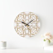 Jugendstil-Blume Vögel Große Wanduhr (Zuhause)