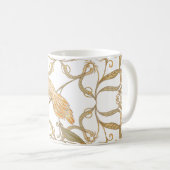 Jugendstil-Blume Vögel Kaffeetasse (VorderseiteRechts)