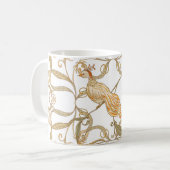 Jugendstil-Blume Vögel Kaffeetasse (Vorderseite Links)