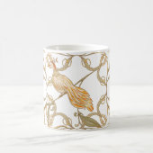 Jugendstil-Blume Vögel Kaffeetasse (Mittel)