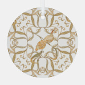 Jugendstil-Blume Vögel Ornament Aus Glas (Rückseite)