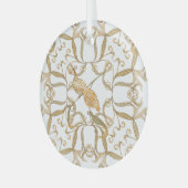 Jugendstil-Blume Vögel Ornament Aus Glas (Vorderseite links)