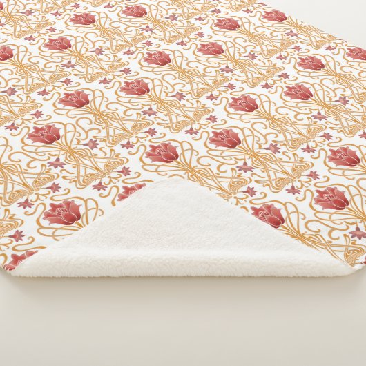 Jugendstil-Blume weiß Sherpadecke (3/4)