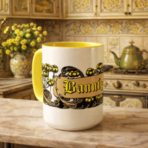 Jugendstil-Blumen-Blattwerk-Kartusche