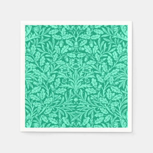 Jugendstil-Blumen-Damaskus, Türkis und Aqua Serviette