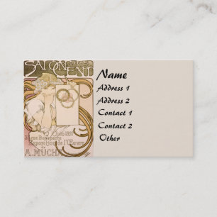 Jugendstil Blumen Dame Frau Floral Nostalgie Visitenkarte