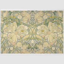 Jugendstil-Blumen-Dekoupage-Papier