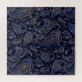 Jugendstil Blumen Denim Design Puzzle (Horizontal)