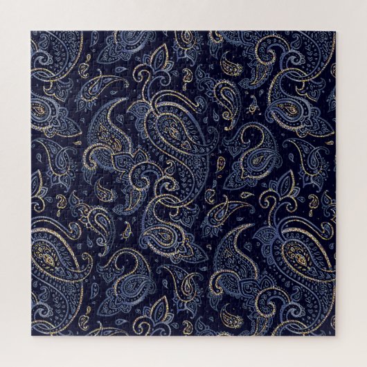Jugendstil Blumen Denim Design Puzzle (Vertikal)