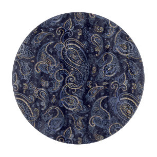 Jugendstil Blumen Denim Design Schneidebrett